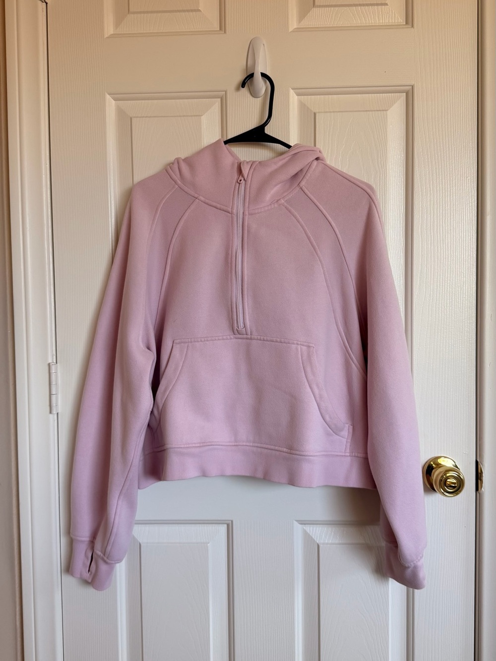 CRZ YOGA Light Pink Half-Zip Hooded Pullover